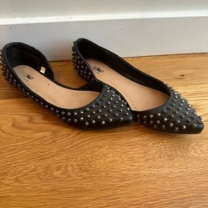 Studded black flats